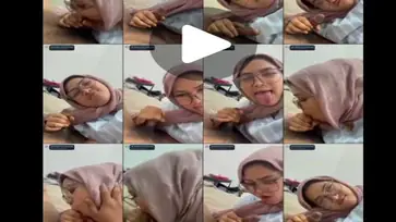Cewek Jilbab Tembem Kacamata Hobi Nyepong poster